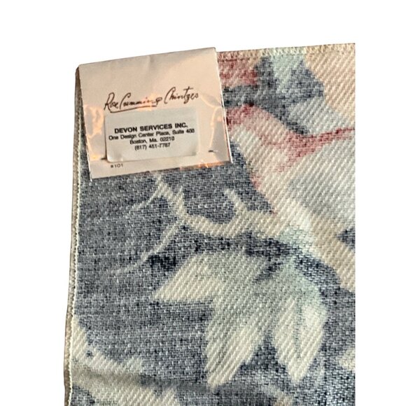 Rae Cummings 5144-2 Linen & Cotton Fabric With Colorful Birds & Leaves Print Dar - Picture 3 of 4